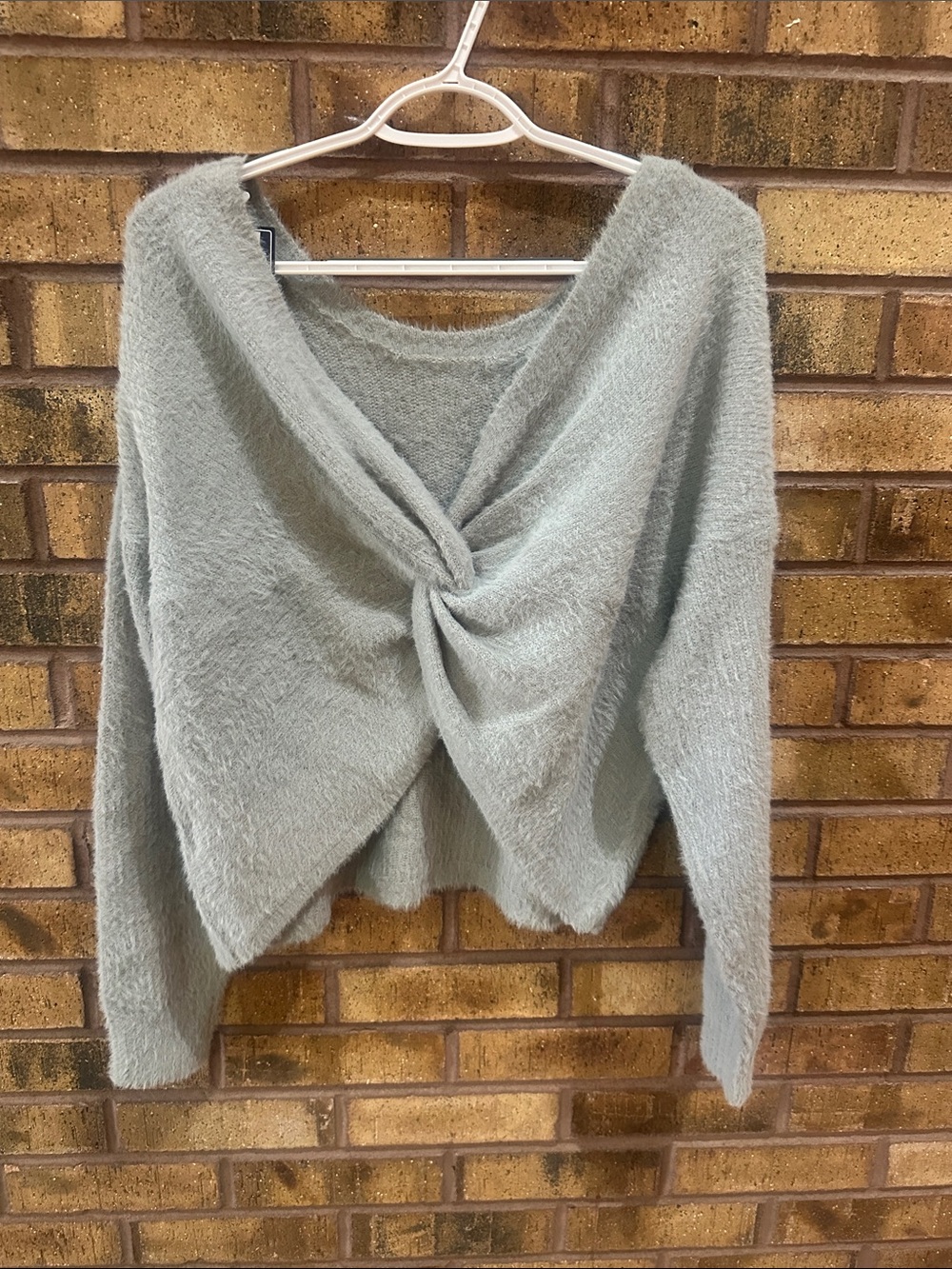 Hollister Fuzzy Off-the-Shoulder Twist Sweater